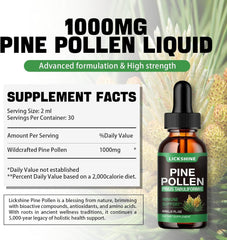 Pine Pollen tincture bottle close-up label