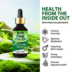 Vegan and sugar-free pine pollen tincture label