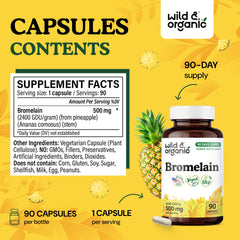 Pineapple enzyme bromelain capsules 90 count packaging