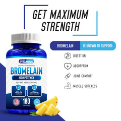 Infographic showing 1200 GDU per serving of Bromelain from pineapple