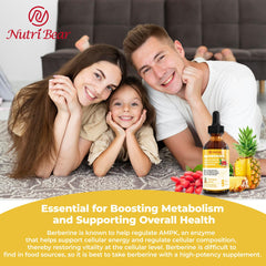 Berberine drops bottle with pineapple flavor branding