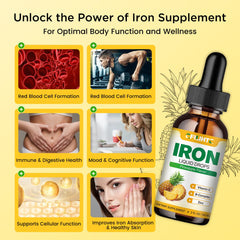 Natural pineapple flavor in iron supplement drops