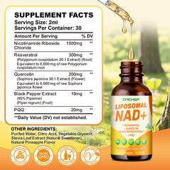 Pineapple-flavored NAD drops and bottle