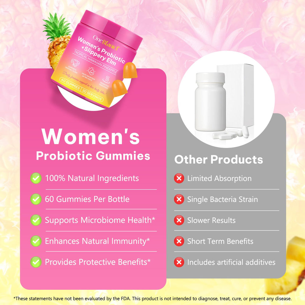 Pineapple-flavored vaginal health probiotic gummies
