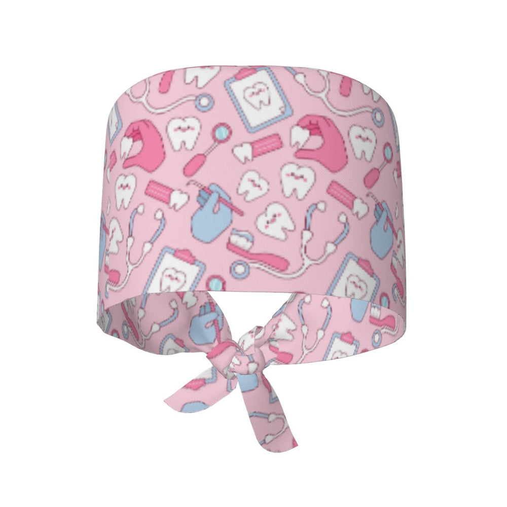 Pink head covering for healthcare staff
