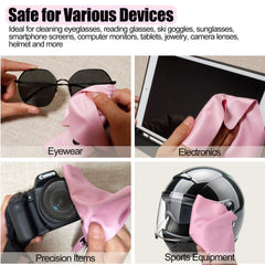 Eyeglass cleaning cloth storage pocket with buttoned flap