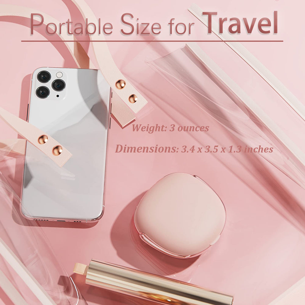 Kit contents: pink ultrasonic lens cleaner with mirror, case, tools