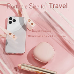 Kit contents: pink ultrasonic lens cleaner with mirror, case, tools