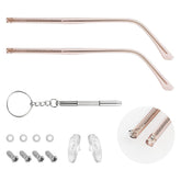 Pink metal eyeglass temple arm replacement - front view