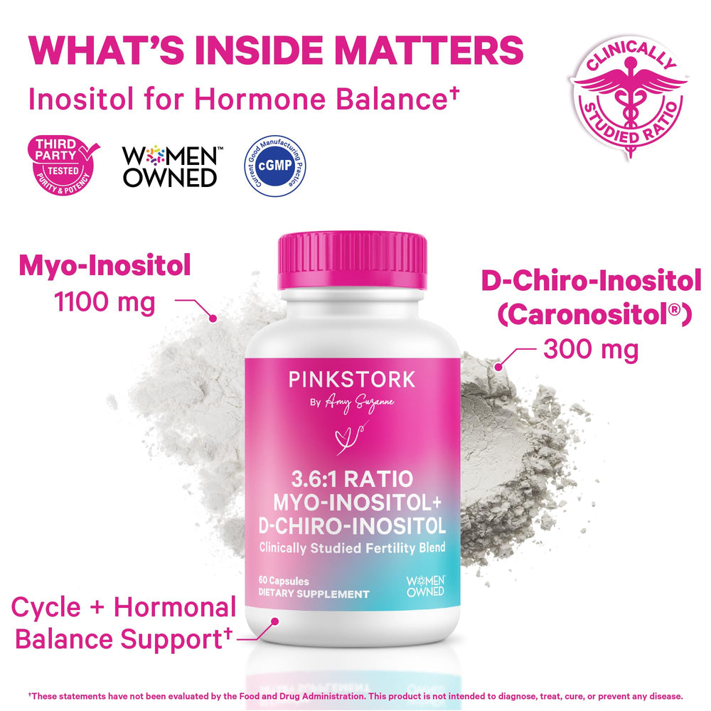Pink Stork capsule closeup highlighting smooth finish and easy swallowing