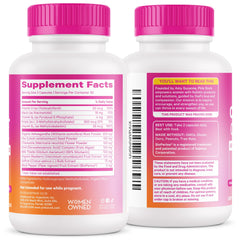 Women-owned Pink Stork brand and Cortisol Complex product packaging.