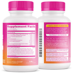 Packaging and bottle of Pink Stork Hormone Balance