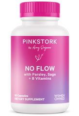 Pink Stork No Flow bottle with packaging