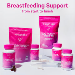 No Flow Tea and Total Postnatal Vitamins products displayed together