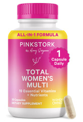 Pink Stork Total Women's Multivitamin bottle - front view