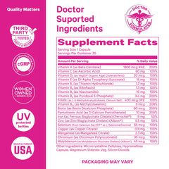 Daily dose capsules beside the bottle