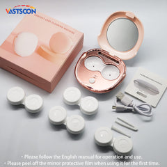 Packaging and user manual for pink ultrasonic contact lens cleaner kit