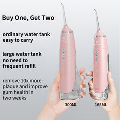 IPX7 waterproof pink water flosser for bathroom use