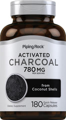 Piping Rock Activated Charcoal Pills 780 mg bottle label