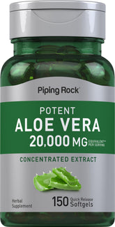 Piping Rock Aloe Vera Capsules 20000mg bottle with 150 softgels