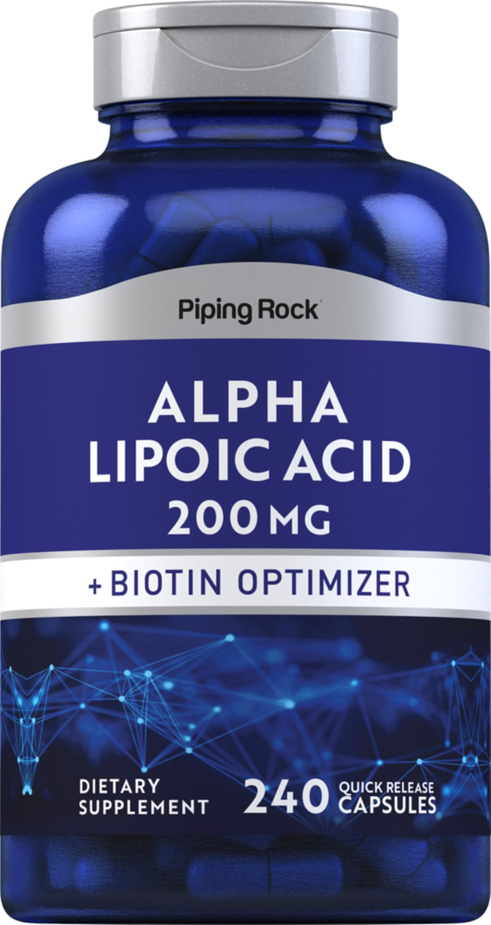 Piping Rock Alpha Lipoic Acid 200mg with Biotin – 240 capsules bottle