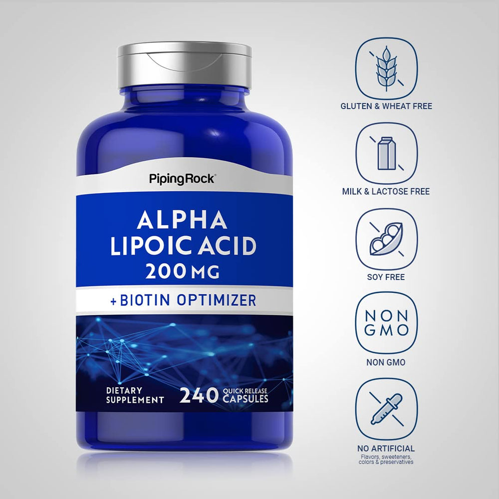 Non-GMO Gluten-Free Alpha Lipoic Acid supplement packaging