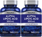 Piping Rock Alpha Lipoic Acid 300mg bottle with 160 capsules