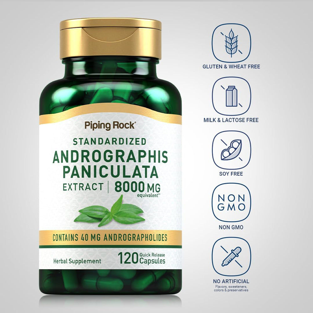 Label showing standardized 40 mg andrographolides