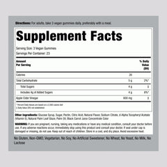 Ingredients panel for Piping Rock Apple Cider Vinegar Gummies