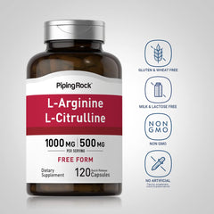 Nutrition facts panel for L-Arginine L-Citrulline supplement