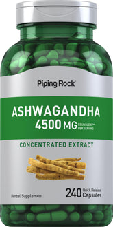 Front view of Piping Rock Ashwagandha 4500mg bottle