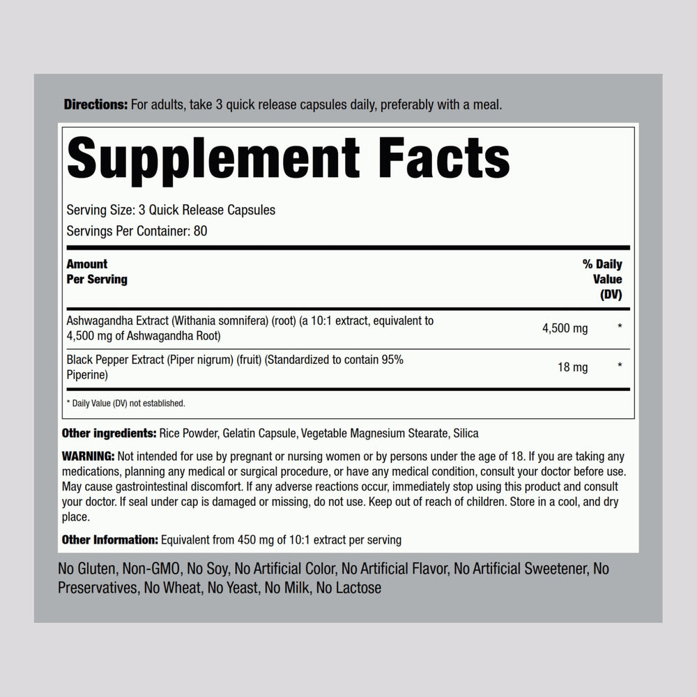 Close-up of bottle label showing 4500mg and 240 capsules