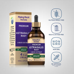 Piping Rock Astragalus liquid drops bottle label close-up