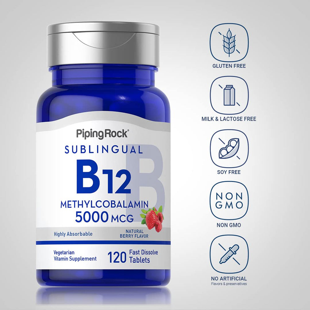 Sublingual B12 5000 mcg berry flavor tablets