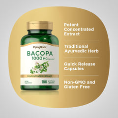 Non-GMO and gluten-free Bacopa Monnieri supplement