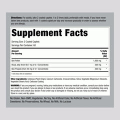 Piping Rock Bee Pollen royal jelly propolis caplets closeup highlights natural ingredients