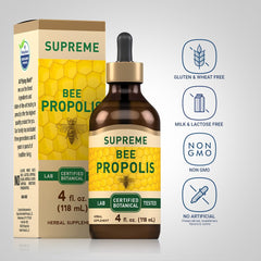 Ingredients panel on Piping Rock Bee Propolis Extract tincture bottle
