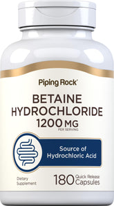 Piping Rock Betaine HCL Capsules bottle with 180 capsules