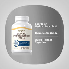 Side view of Betaine HCL Capsules packaging
