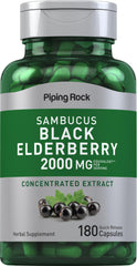 Front view of Piping Rock Black Elderberry Capsules bottle