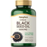 Piping Rock Black Seed Oil Softgel Capsules bottle label 1000mg
