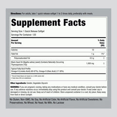 Close-up of Piping Rock Black Seed Oil Softgel Capsules