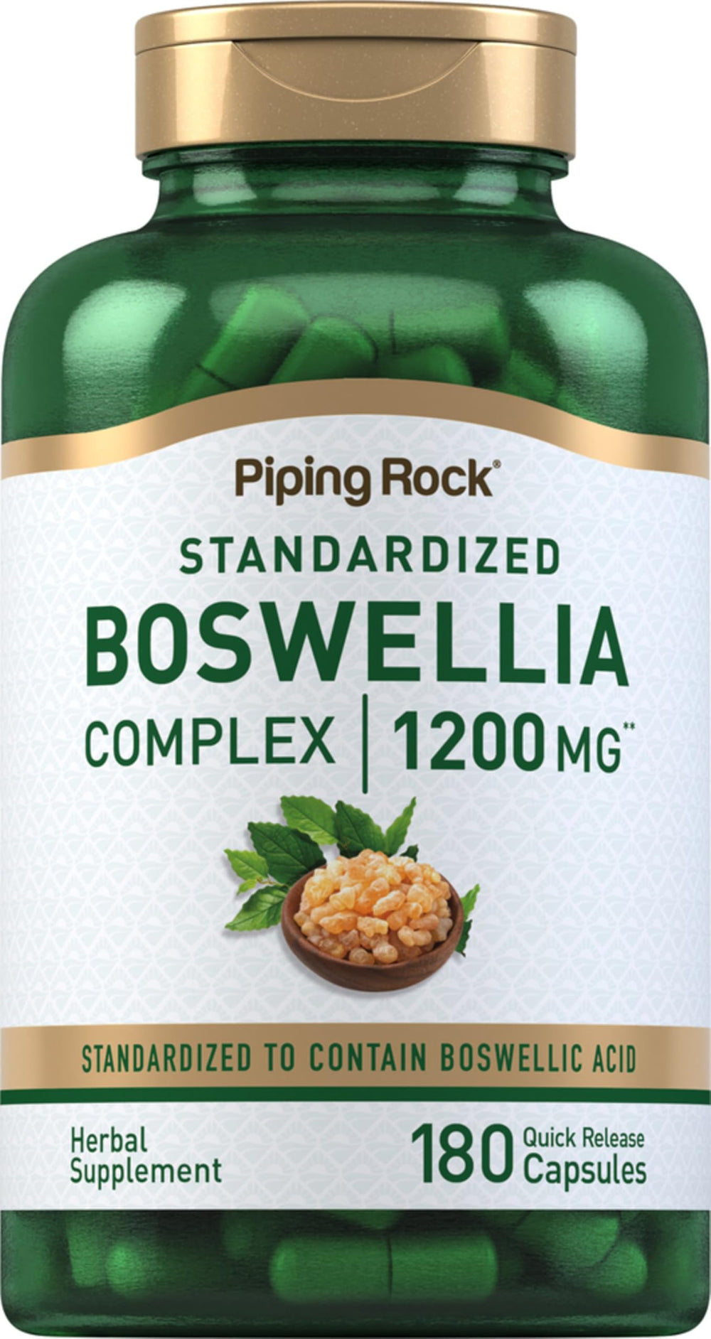 Piping Rock Boswellia Extract Capsules bottle 1200mg – 180 count