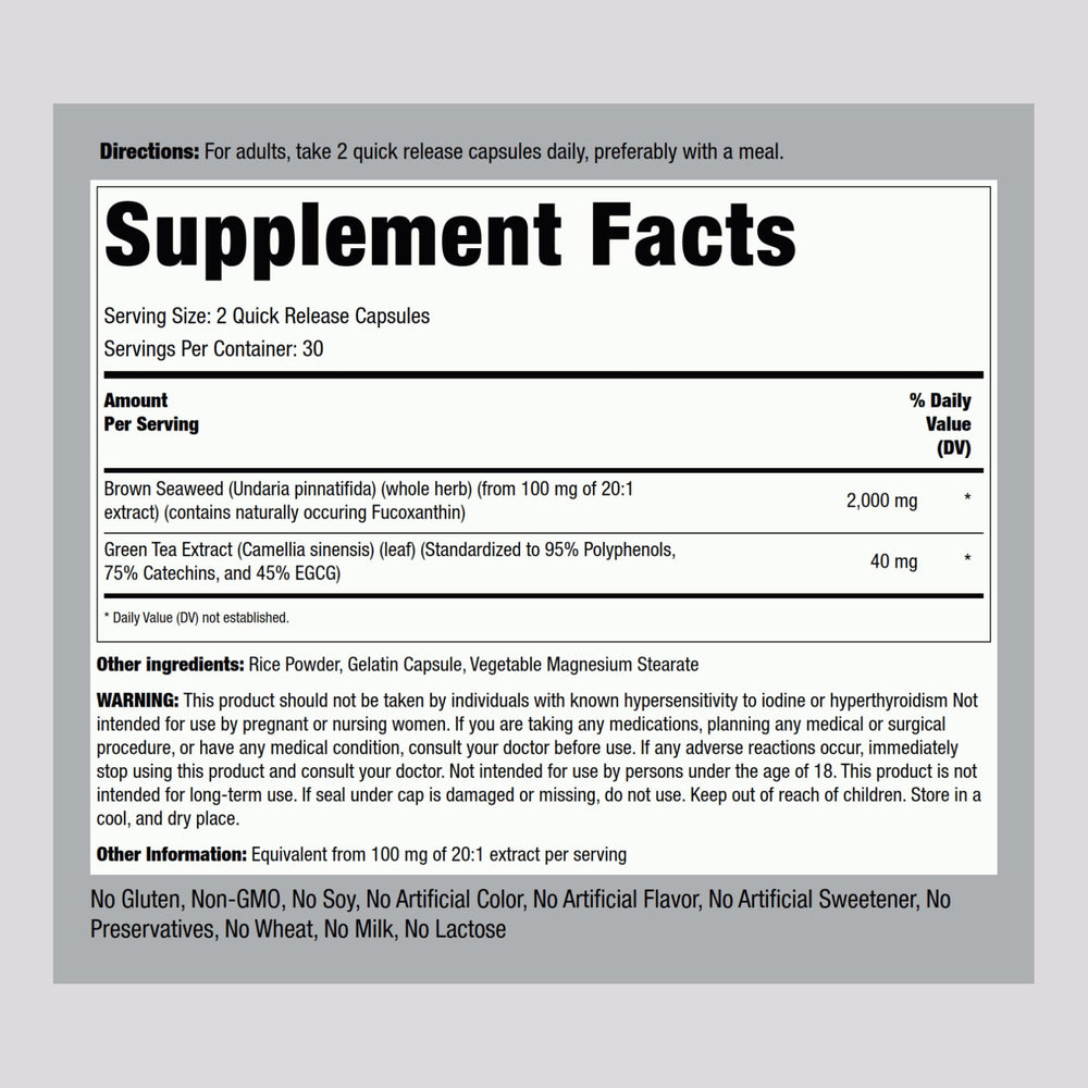 Brown seaweed capsules close-up