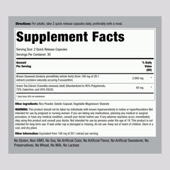 Brown seaweed capsules close-up