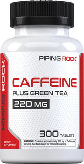 Bottle of Piping Rock Caffeine Pills 220mg with 300 tablets