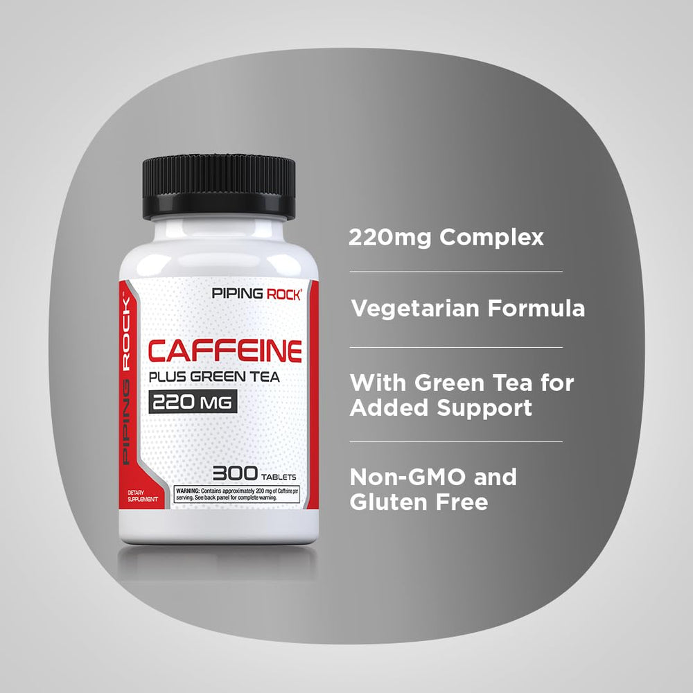 Piping Rock caffeine pills non-GMO for clean sourcing