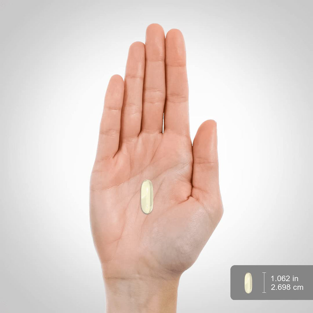 Lifestyle image showing Caprylic Acid 660 mg bottle and capsules