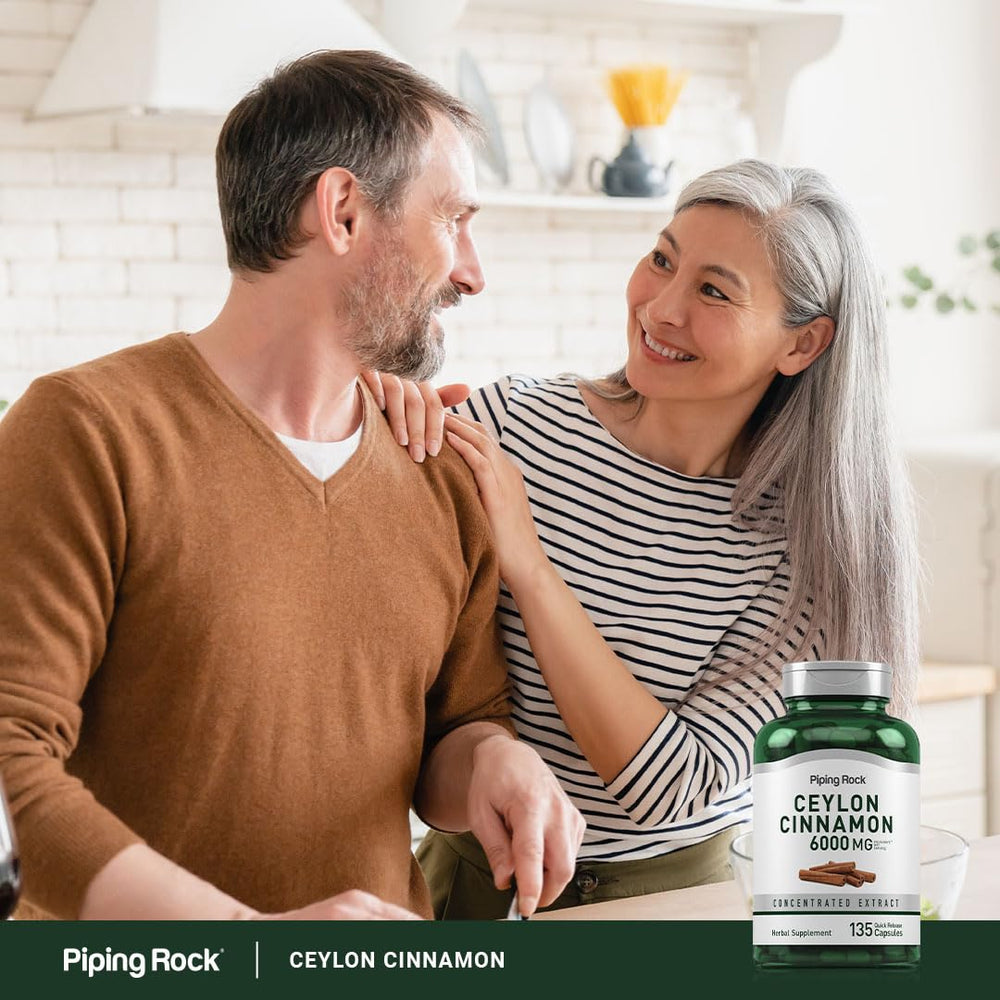 135 count bottle of Piping Rock Cinnamon capsules