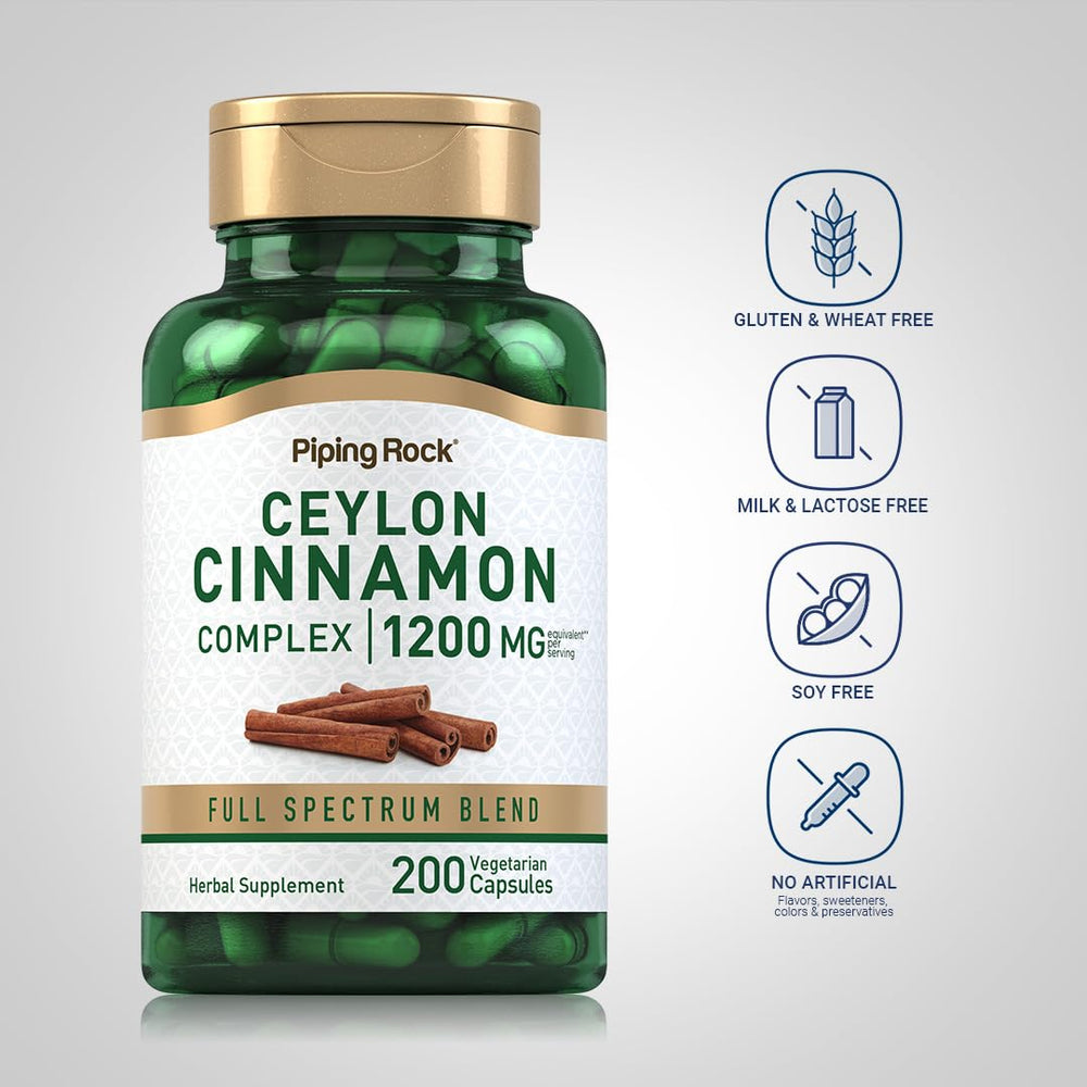 Label showing cinnamon complex capsules ingredients